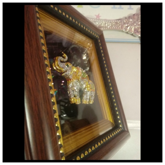 Elephant picture shadow box imported from India 3d - Picture 5 of 6